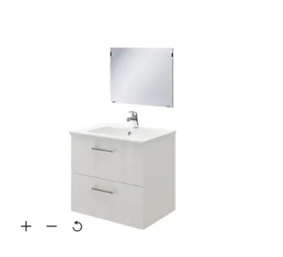 White Wall-mounted Soft-close Bathroom Basin Cabinet & Wall Mirror (W)60cm  B&Q • £59.99