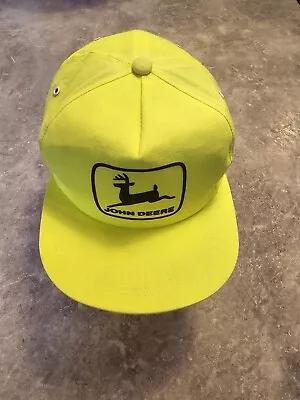 Vintage John Deere Neon Yellow Adjustable Snapback Hat Cap K Products • $20.99