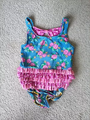 Matilda Jane Girls Swimsuit Floral Print W/ruffles Size 8 • $16.99