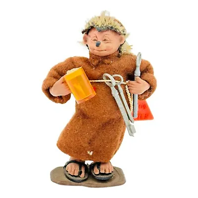 Vintage Small 3'' Mecki Macki Steiff MONK Hedgehog With Beer And Keys • $42.46