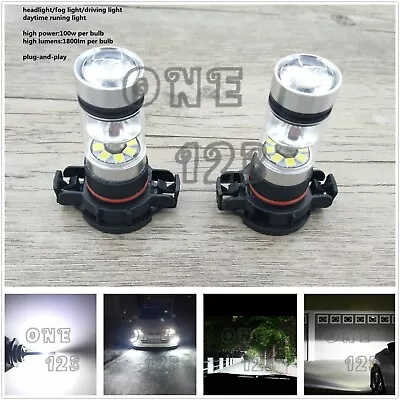 NEW 5202 PS24WFF H16 LED Fog Light Kit Bulb Super Bright 6000K White 55W • $19.99