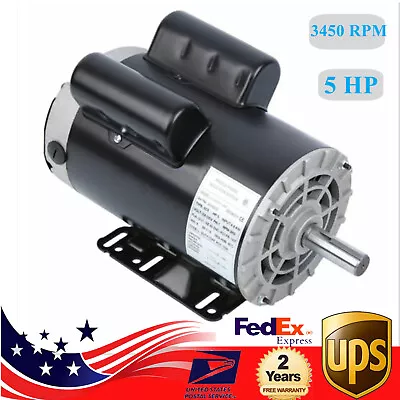 5HP 3450 RPM Air Compressor 208-230V Electric Motor 60Hz 56Frame 7/8  Shaft • $179.55