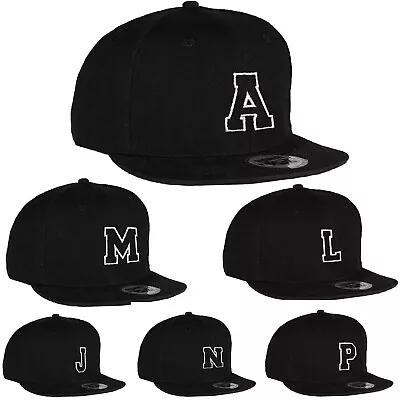 Unisex Kids Adult Size Snapback Flat Peak Hat Casual Baseball Cap A-Z Alphabet • £6.80