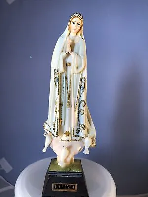 OUR LADY FATIMA ON CLOUDS DOVES Vintage PLASTIC Virgin Mary 6” FIGURE STATUE • $18.97