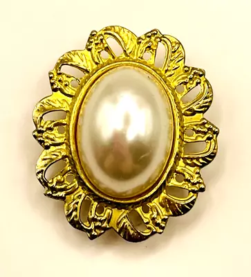 Vintage Faux Pearl Button Cover Gold Tone • $3.74