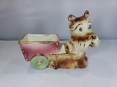 Mcm Vintage Ceramic Glazed  Collectable Dog Planter • $22