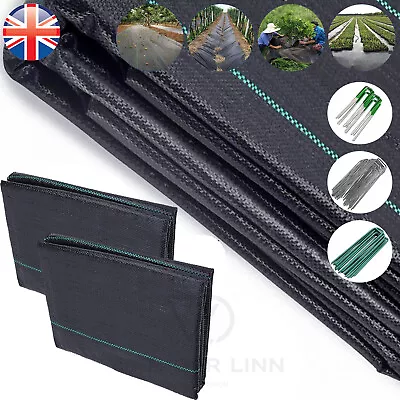 VDL WEED CONTROL FABRIC 100GSM GROUND COVER GARDEN LANDSCAPE Metal Plastic Pegs • £4.38