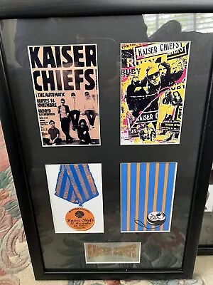 KAISER CHIEFS Framed & Glazed Picture Four Inserts Of Artwork 31 X 47 Cms • £25