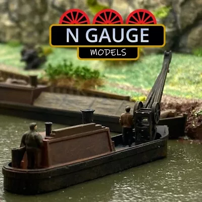 N Scale Gauge Steam Crane Canal Barge 1:148  Steamer Coal Narrow Boat 1:160 • £11.99