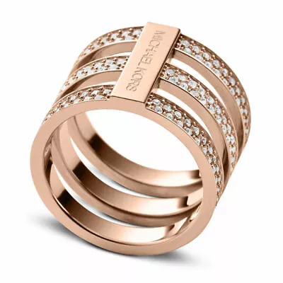 Michael Kors Rose Gold Plated Crystal Ring MKJ3781791 • $90