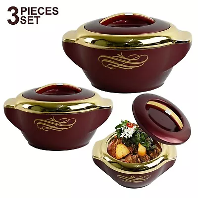 £29.99 • Buy 3Pcs Hot Pot Food Warmer Set Insulated Thermal Container Casserole Serving Dish