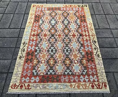 Hand Woven Afghan Wool Kilim Size: 175 X 125 Cm Flat Woven Handmade Floor Rug • $245