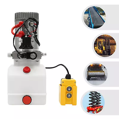 Electric Hydraulic Pump Hydraulic Power Unit 12V Single Acting Oil Pump 4/L 3KW • $192