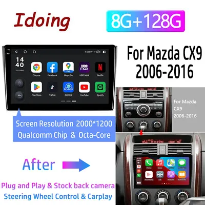 For Mazda CX-9 2006-2016 Android Apple Carplay Car Stereo Radio GPS BT 8G+128G • $499.99