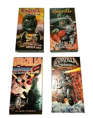 Monster Movies GOZILLA Mothra Megalon Mechagodzilla VTG 2003 4 VHS Tapes • $29.49