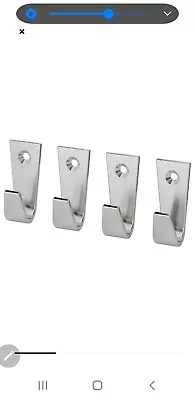 Ikea Blecka Set Of 4 Hooks 400.313.73 Silver Nickle Plated Hat Keys Coat Wall • £8.49