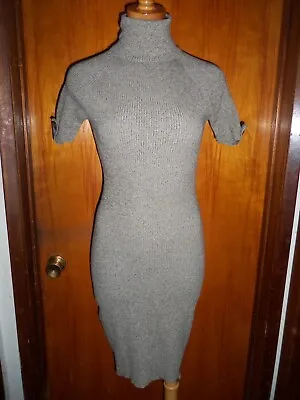 Victoria's Secret Moda International Lt Brown Turtleneck Ribbed Sweater Dress XS • $24.99