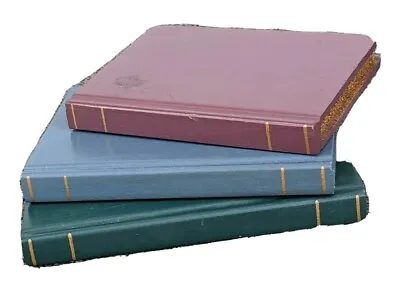 Red And Blue Gold Trimmed Lot Of 3 Faux Small Wood Books For Shelf Decor 6  X 4  • $13.99