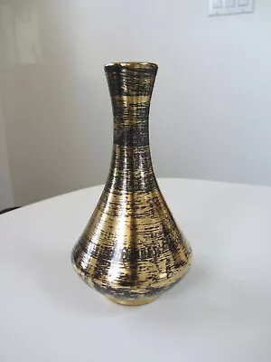 Vintage STANGL Pottery Black Gold Genie Vase 4050 • $14.99