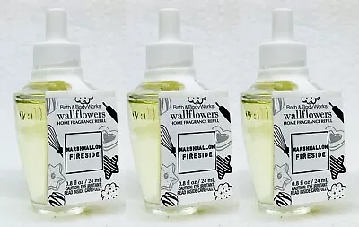 3 Bath Body Works MARSHMALLOW FIRESIDE Wallflower Home Scent Oil Refill Bulb • $29.99