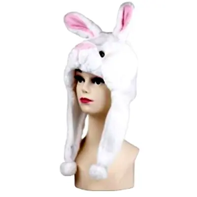 Rabbit White Aviator Pilot Party Halloween Costume Animal Plush Hat S • $7.99