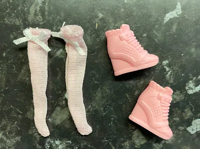£2.95 • Buy Quality Baby Pink Trainer Flat Heel Shoes Lace Socks Outdoor Made For Dolls