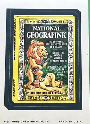 National Geografink Mag -  Topps Wacky Packages Series 11 - 1974 - Rare - SHARP • $7.99