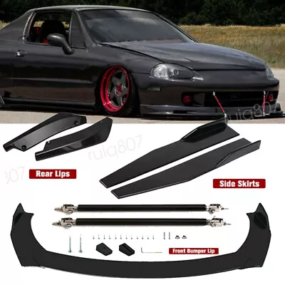 Front Bumper Rear Lip For Honda Civic Del Sol Spoiler Splitter Side Skirt Glossy • $69.99