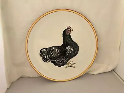 Hand Painted Plate Barred Plymouth Rock Hen Rare Vintage Global Views Italy • £28.09