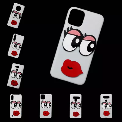 For Various Phones 3D Cute Lips Eye White Back Hard Protective Skin Case Cover • $7.37