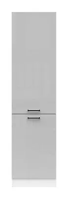 500mm Kitchen Larder  Left Unit Cabinet 50cm Cupboard White/Grey Gloss Junona • £264.95