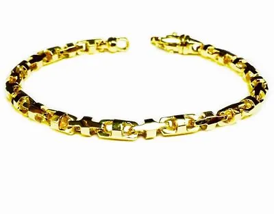 14K Yellow Gold Handmade 5mm Anchor Mariner Bracelet 7.5  Approx 23.25g Lob • $2029.35