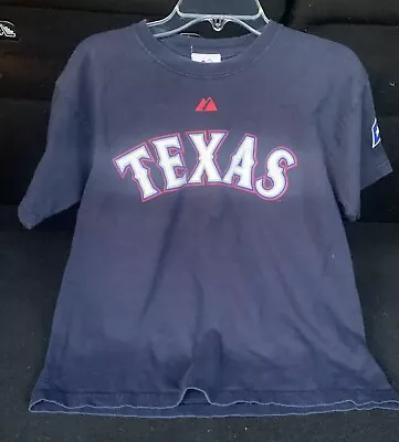 Ian Kinsler Texas Rangers Jersey Medium T-Shirt Blue MLB Baseball Majestic • $12.80