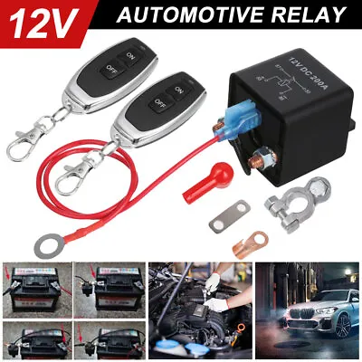 Wireless Dual Remote Car Battery Disconnect Relay Master Kill Cut-off Switch UK • £13.78