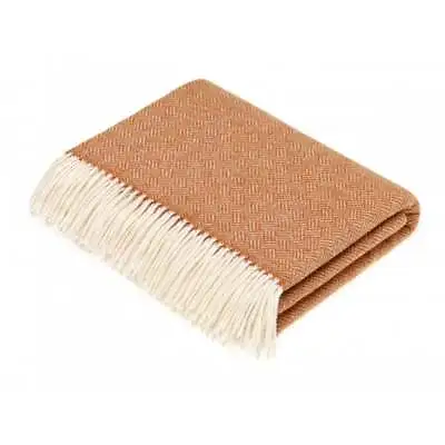 Bronte Parquet Saffron Super Soft Luxury Merino Lambswool Wool Blanket Throw • £77.95