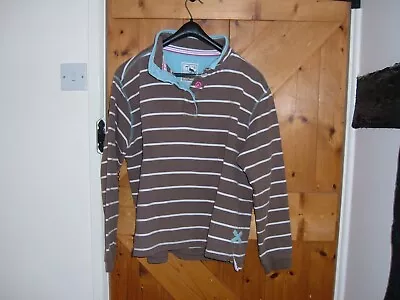 Lazy Jacks Brown & White Stripe Women's Sweatshirt/Jumper Size L Good Condition • £5.50