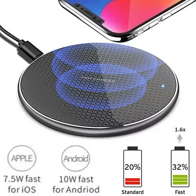 Wireless Charger Fast Charging Pad Dock Mat For IPhone Samsung Google LG • $7.95