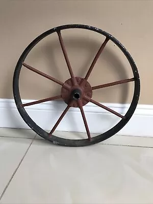 Vintage 16 Inch Cast Iron Spoked Wheel Barrel Wheel • $45