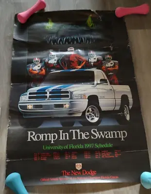 1997 Romp In The Swamp Poster Dodge Ram Steve Spurrier Florida Gators Schedule • $1.99
