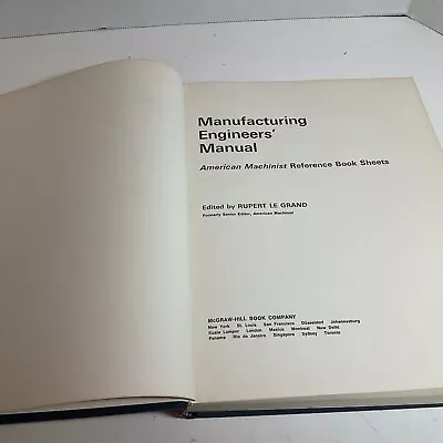 Manufacturing Engineers Manual/ American Machinist Reference Book 1971 • $39