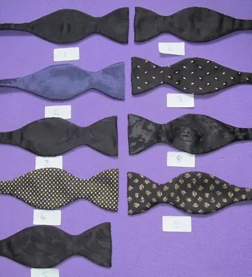 New Black Self Self~ Tie Bow Ties ~Various Designs~ Adjustable-Made In England • £2.99