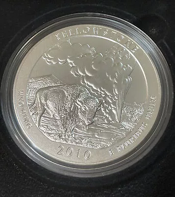 2010 P American The Beautiful Yellowstone 5 Oz Silver - OGP & COA • $300