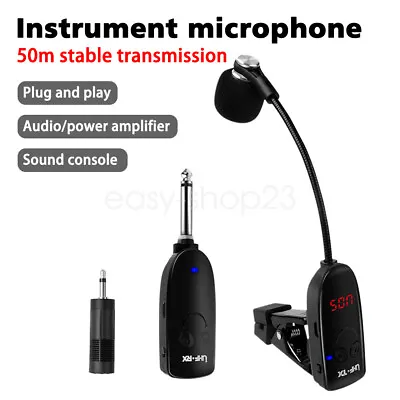 UHF Wireless Instruments Saxophone Microphone Wireless Receiver Transmitter • £30.69