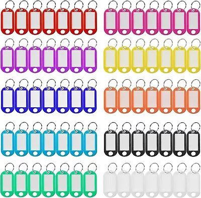 New Plastic Key Tags 220 Pcs 10 Colors Key Tags With Split Ring Label Window... • $37.97