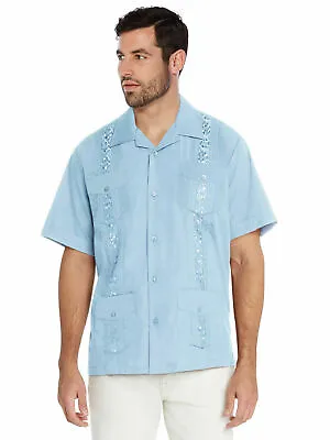 Vkwear Men's Guayabera Cuban Beach Wedding Casual Short Sleeve Dress Shirt • $25.15