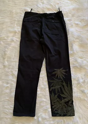 Maharishi Embroidered Marijuana Logo Pants Black Vtg XL Long • $199.66