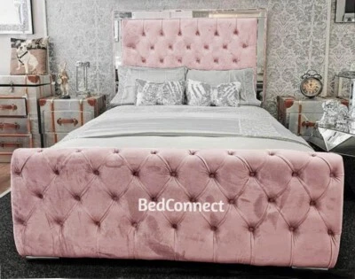 £879.99 • Buy Stylish Designer Mirror Chesterfield Bed, Mirror Bed, Bed Frame In All Colours