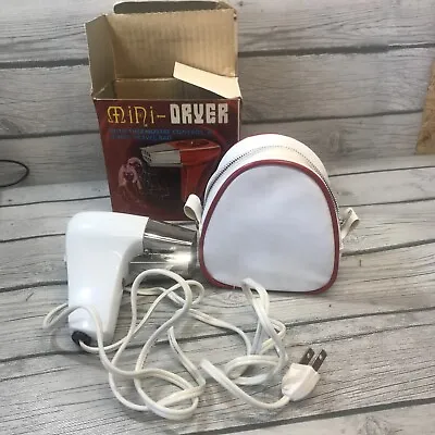 Vintage Mini Hair Dryer With Travel Bag And Original Box-works! • $12.19