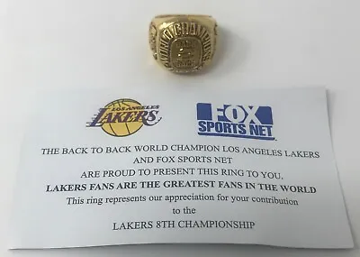 Los Angeles LAKERS 2001 Back To Back Stadium Give Away RING Shaq Kobe Bryant  • $49.99