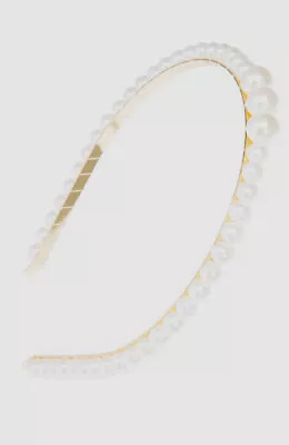 $30 L. Erickson Women's Gold Metal Pearl Headband • $9.98